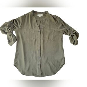 Banana Republic Green Buttonup Blouse Size M